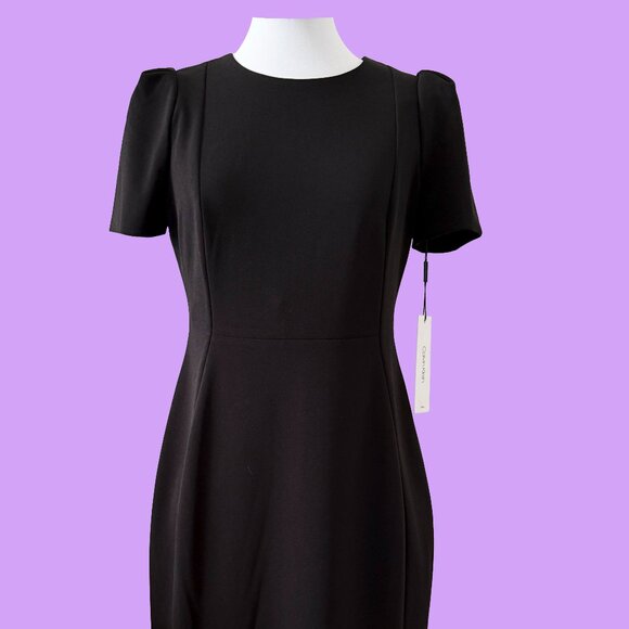 CK Black Crepe Short Sleeve Dress - Picture 2 of 4